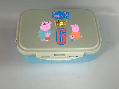 Peppa Pig  Lunch Box  Food Storage Containers Kids School Picnic Lunchbox Office Dinner Case Birthday Christmas Gift
