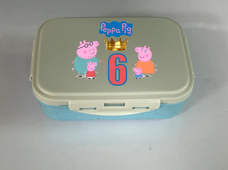 Peppa Pig Boîte à lunch Contenants de conservation des aliments pour enfants École Pique-nique Boîte à lunch Bureau Étui à dîner Cadeau d'anniversaire de Noël