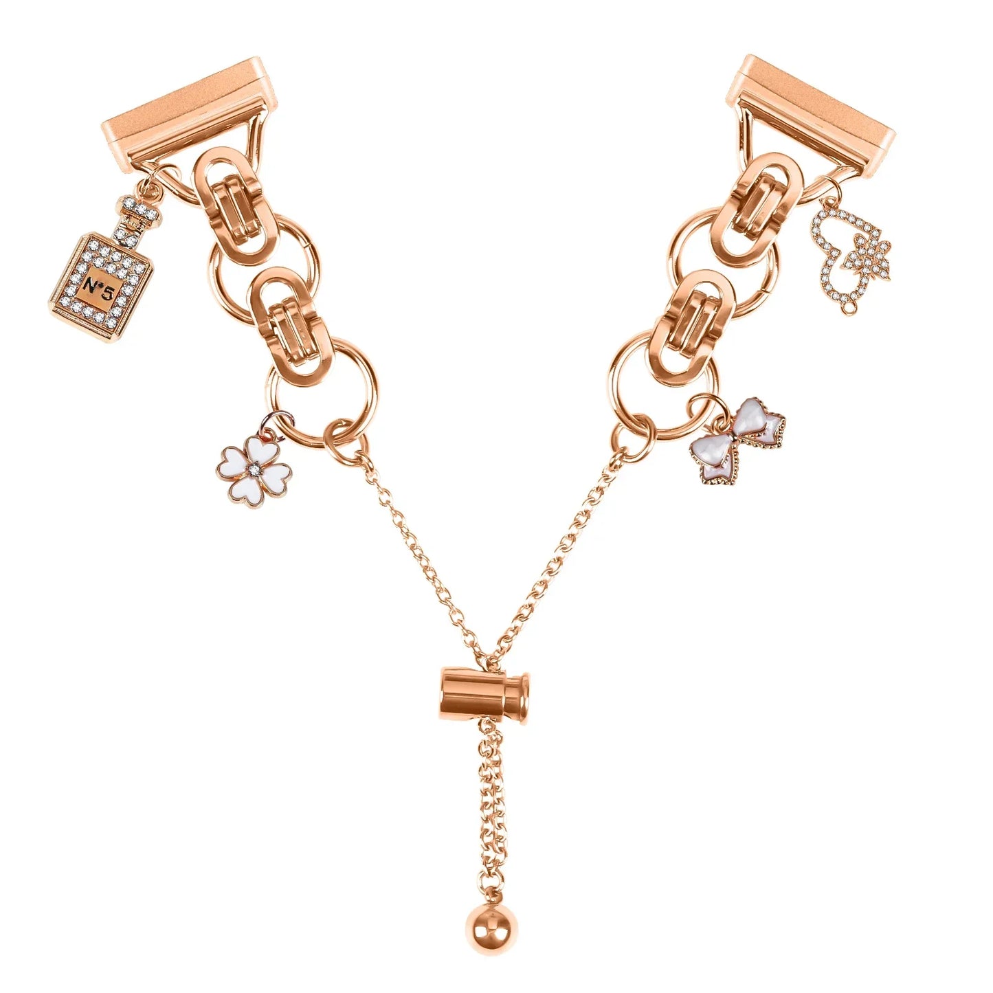 Metal Bracelet Charm Strap Compatible with  Fitbit Versa 3/Versa 4 Fashion Watches Decorations for Fitbit Sense/sense 2