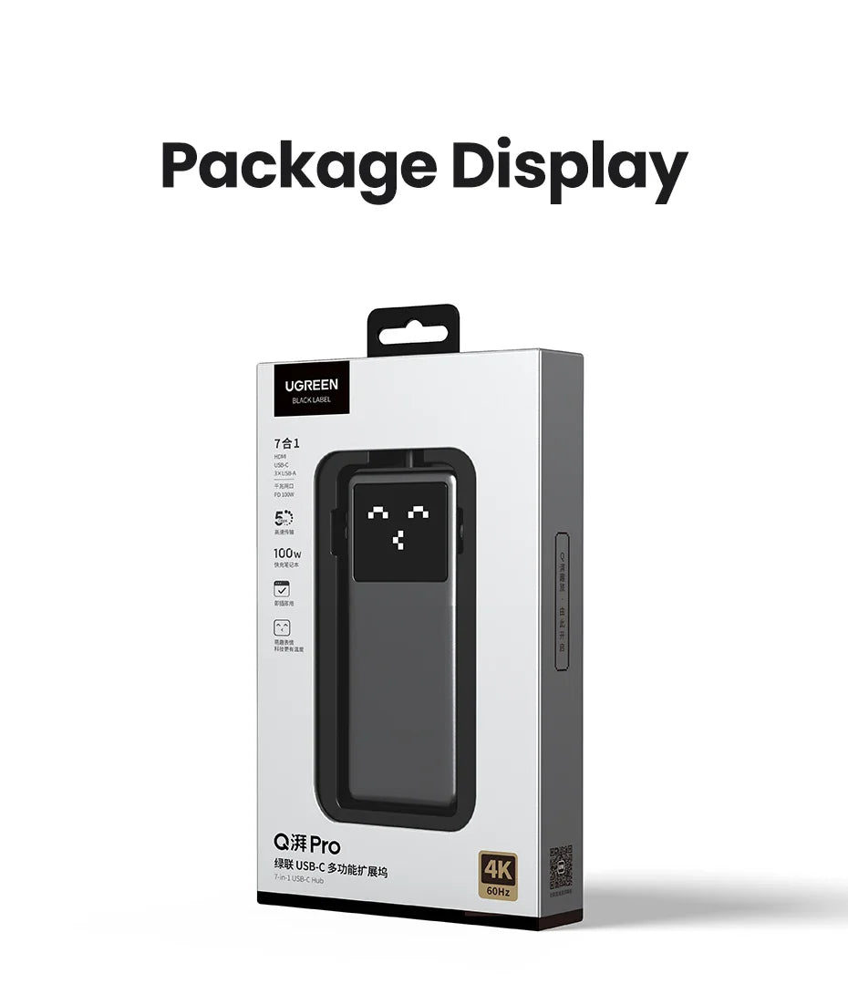 UGREEN Uno 7-in-1 USB HUB Type-C to 4K60Hz HDMI USB3.0 5Gbps RJ45 1000Mbps for MacBook Laptop Accessories Docking Station