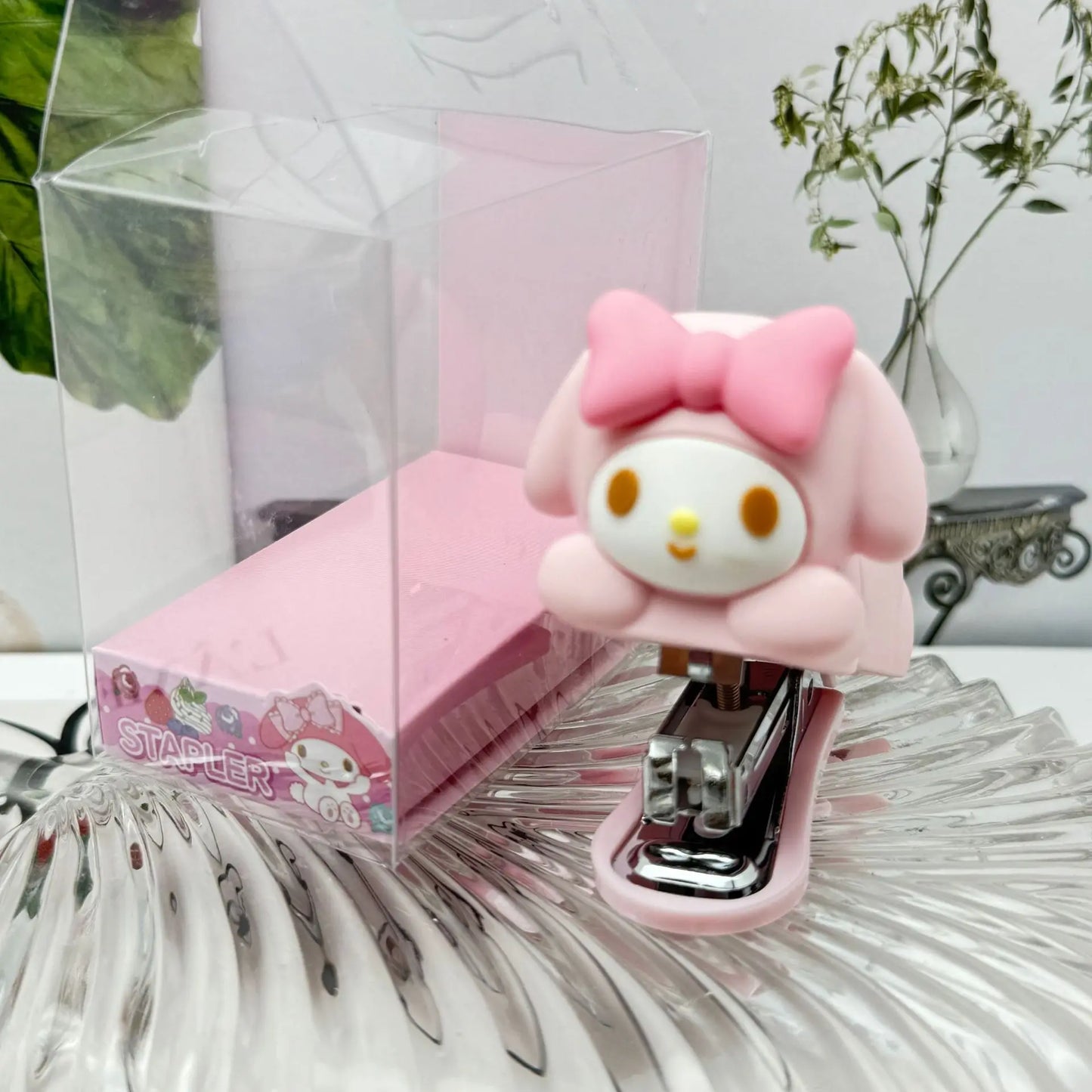 Agrafeuse en silicone - Figurine - Dissolvant d'ongles de bureau - Agrafeuse pour enfants - Fournitures de bureau - Reliure - Fournitures scolaires