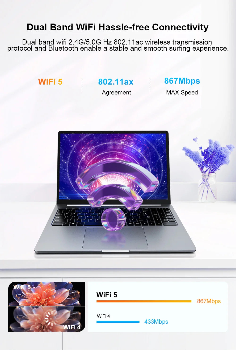 Ninkear A15 Pro Laptop 16" IPS 2.5K FHD AMD Ryzen5 5500U Notebook 16G DDR4 3200Mhz+512GB 54Wh Battery Windows11 PRO Computer