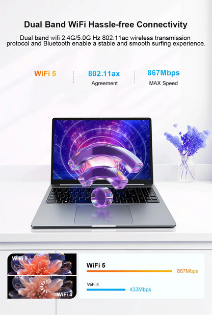 Ninkear A15 Pro Laptop 16" IPS 2.5K FHD AMD Ryzen5 5500U Notebook 16G DDR4 3200Mhz+512GB 54Wh Battery Windows11 PRO Computer