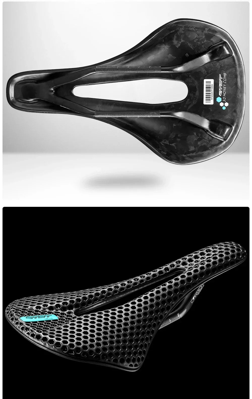 RYET vélo selle en carbone 3D selle imprimée 140mm 7x9mm Rail rond super léger route vtt course vélo siège selles coussin pièces