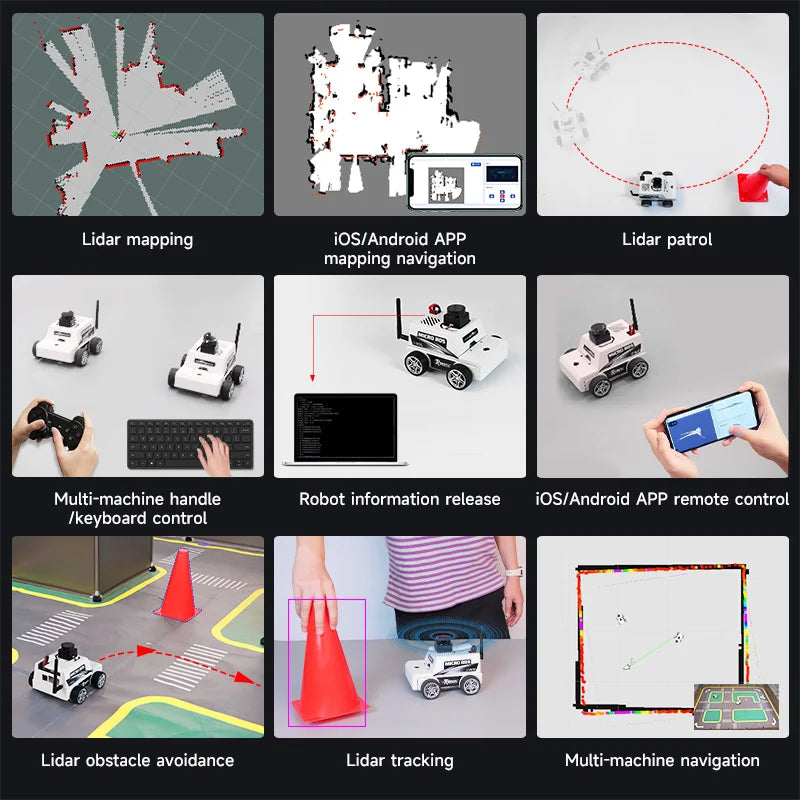 Micro ROS dos Robot Voiture ROS2-Humble PC Machine Virtuelle Système AI Lidar SLAM Cartographie Navigation DIY Kit Électronique