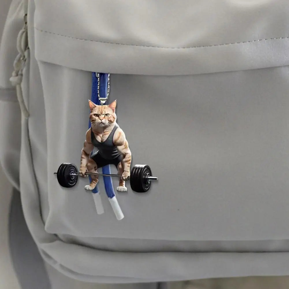Pendentif Chat en Acrylique Décoration Suspendue avec Cordon Facile à Accrocher Breloque Ornement pour Rétroviseur Intérieur Accessoire Décoratif de Voiture 2D