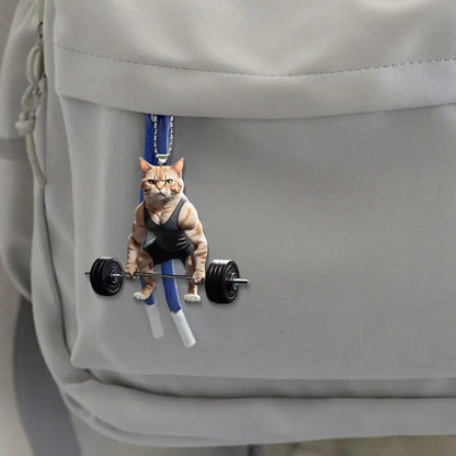 Pendentif Chat en Acrylique Décoration Suspendue avec Cordon Facile à Accrocher Breloque Ornement pour Rétroviseur Intérieur Accessoire Décoratif de Voiture 2D