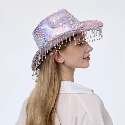 Chapeau de cowboy occidental strass homme-accessoires de cowboy vintage et chapeaux de cow-girl de campagne pour dames adultes femme