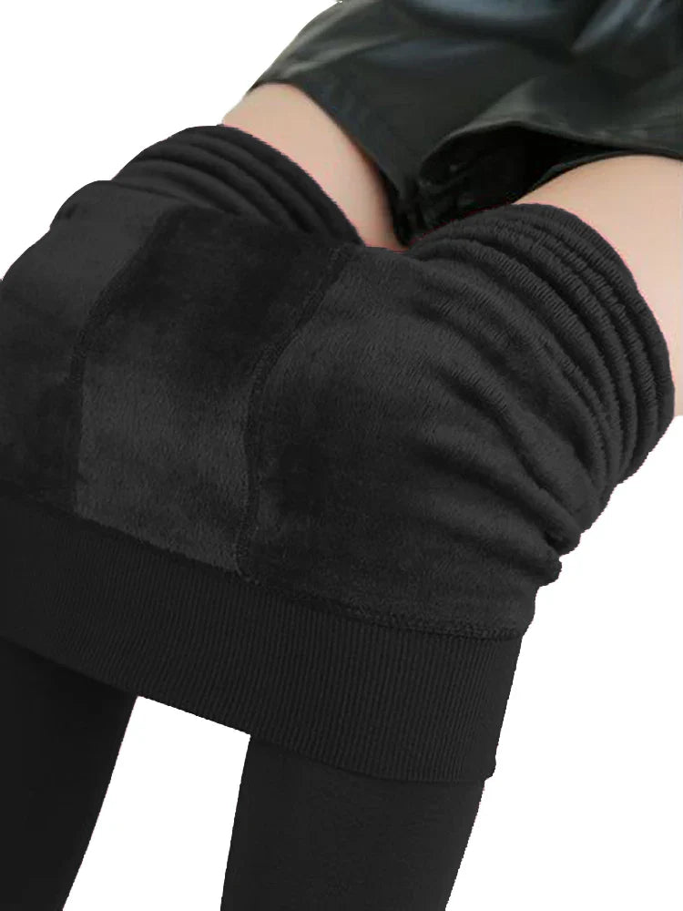 Leggings d'hiver tricot velours Legging décontracté nouveau haute élastique épaissir dame chaud noir pantalon pantalon slim pour femmes Leggings