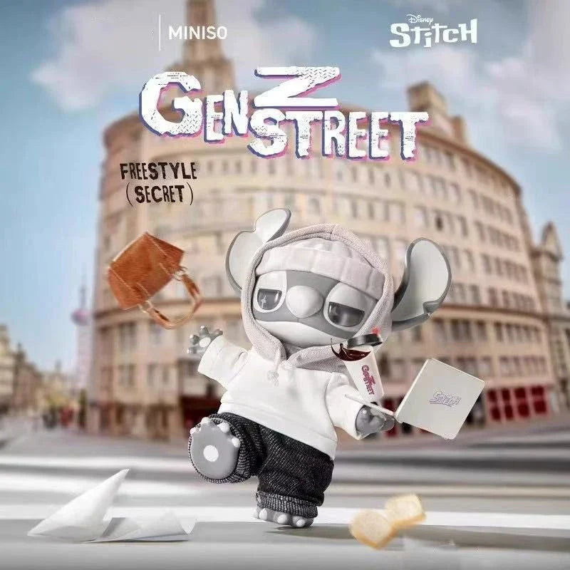 MINISO Stitch Gen Z Street Series Blind Box Vinyl Plush Desktop Decoration Pendant Street Stitch Surprise Gift box