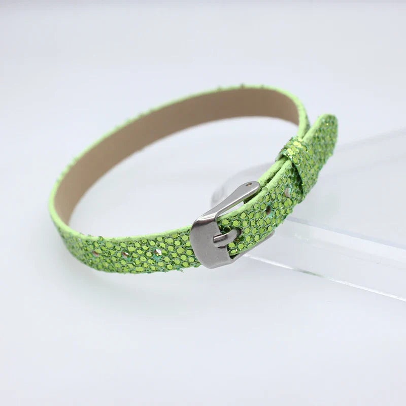 Bracelet à paillettes scintillantes, 8mm de largeur, 21cm de longueur, breloques coulissantes, lettres de l'alphabet, bijoux à bricoler soi-même, cadeau pour femmes et enfants