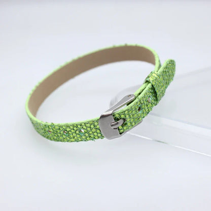 Bracelet à paillettes scintillantes, 8mm de largeur, 21cm de longueur, breloques coulissantes, lettres de l'alphabet, bijoux à bricoler soi-même, cadeau pour femmes et enfants