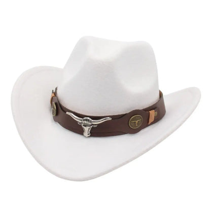 Chapeau de cowboy occidental en laine réglable, grand bord, large bord, jazz, solide, cosplay de fête de document, casquettes à visière extérieure