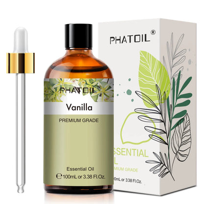 PHATOIL Eucalyptus 100 ml Essential Oil for Skin, Lavender, Vanilla, Jasmine, Lemon, Bergamot, Aromatic Oil for Aromatherapy Candle Making