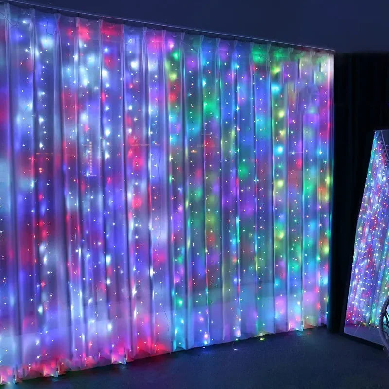 USB Curtain String Lights 8 Lighting Modes LED Light for Outdoor Garden Wedding Christmas New Year Home Decoration