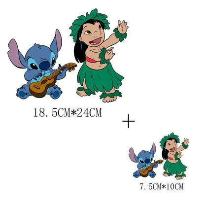 Cute Stitch MINISO Lilo & Stitch Heat Transfer Stickers Iron-on Transfers For Clothing Thermoadhesive Adhesive Patches Kawaii