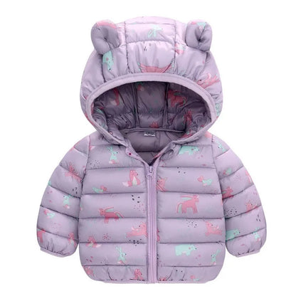Enfants Garçons Bébé Vestes Légères à Capuche en Duvet Vêtements d'Extérieur Chauds Automne Enfants Filles Manteaux Imprimé Dinosaure Dessin Animé Vêtements Décontractés