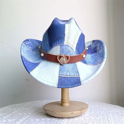 Ethnic Style Cowboy Hat Fashion Chic Unisex Solid Color Jazz Hat With Bull Shaped Decor Western Cowboy Hats