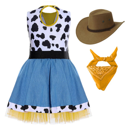 Wild West Cowgirl Cosplay Costume Set Cowboy Halloween Carnival Cosplay Dress Up Outfit Festival Dance Party Stage Performance