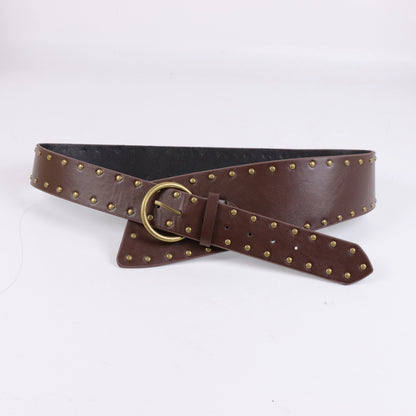 Y2K – ceinture en cuir Corset de Cowgirl occidentale rétro, Punk gothique, Rivet large, cintré à la taille, ceinture Corset sauvage pour femmes