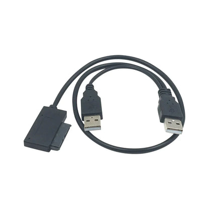 Optical Drive Cable Conversion Cable USB 2.0 to Mini Sata II 7+6 13Pin Adapter Converter Cable for Laptop CD/DVD ROM ODD