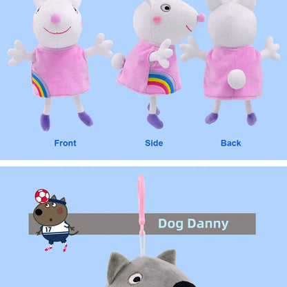 19CM Genuine Peppa Pig George Stuffed Plush Toys High Quality Keyring Hot Cartoon Animal Doll Pendant Children's Birthday Gifts