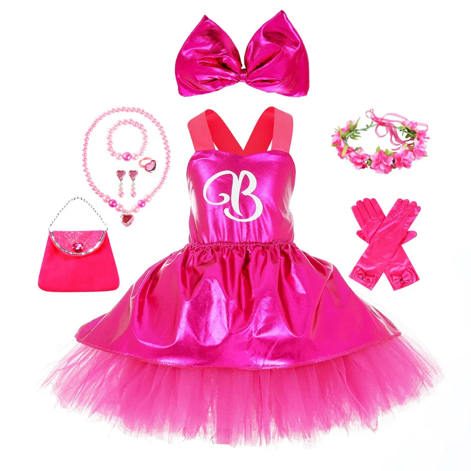 Costume de Cosplay pour filles Robe de soubrette Tutu pour filles Robe d'été à bretelles pour enfants pour Halloween Noël Anniversaire