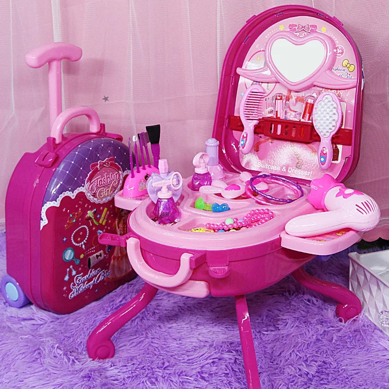 Maisonnette de jeu, Ensemble de coiffeuse pour enfants, Jouets pour filles de 6 à 10 ans, Trousse de maquillage pour fille, Jouet original pour enfants, Cadeau d'anniversaire