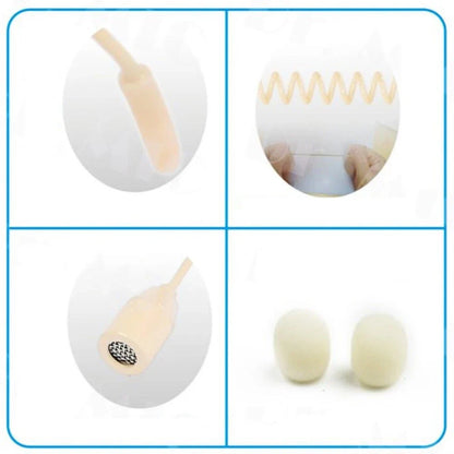 Casque beige à oreillette unique, microphone, fonctionnement mains libres, prise XLR 3,5 mm, 3 broches, 4 broches, avec bonnette de microphone