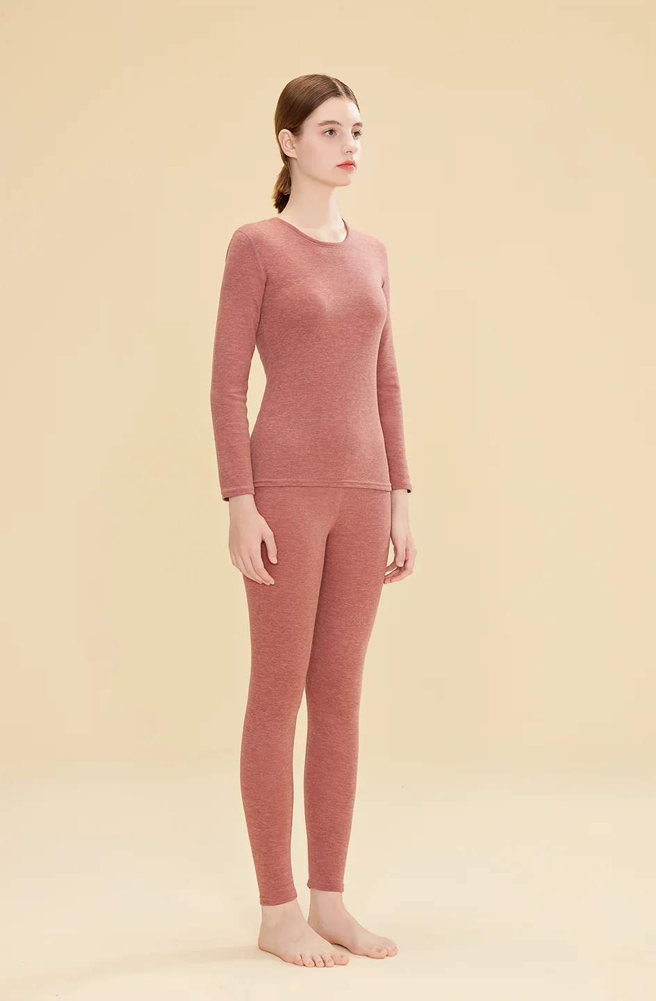 1 ensemble de sous-vêtements thermiques chauds en laine et soie pour femmes, ensembles de vêtements thermiques longs pour l'automne et l'hiver
