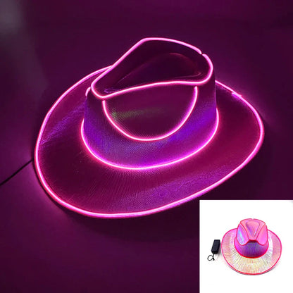 Chapeau de Cowboy nacré, Costume de danse, casquette de Cowgirl scintillante, pour boîte de nuit néon, nouvel arrivage