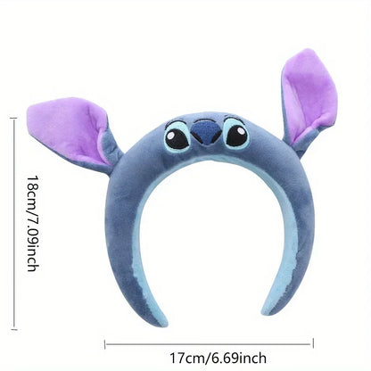 Bandeau Stitch de dessin animé Disney, joli bandeau en tissu cousu pour le lavage du visage, l'hydrothérapie, bandeau de maquillage