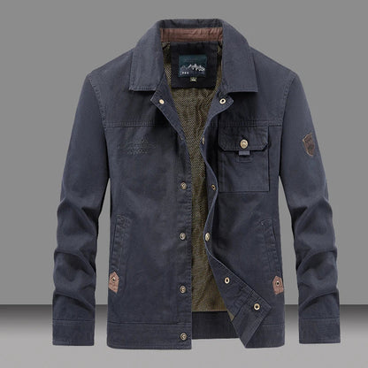 Spring Autumn Men's Cotton Jackets Trendy Men's Fashion Outerwear Windbreaker Coats Men Turn-Down Collar Tactical Jackets 5XL