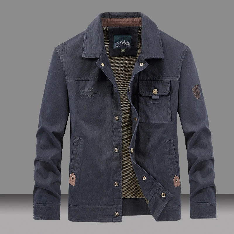 Spring Autumn Men's Cotton Jackets Trendy Men's Fashion Outerwear Windbreaker Coats Men Turn-Down Collar Tactical Jackets 5XL