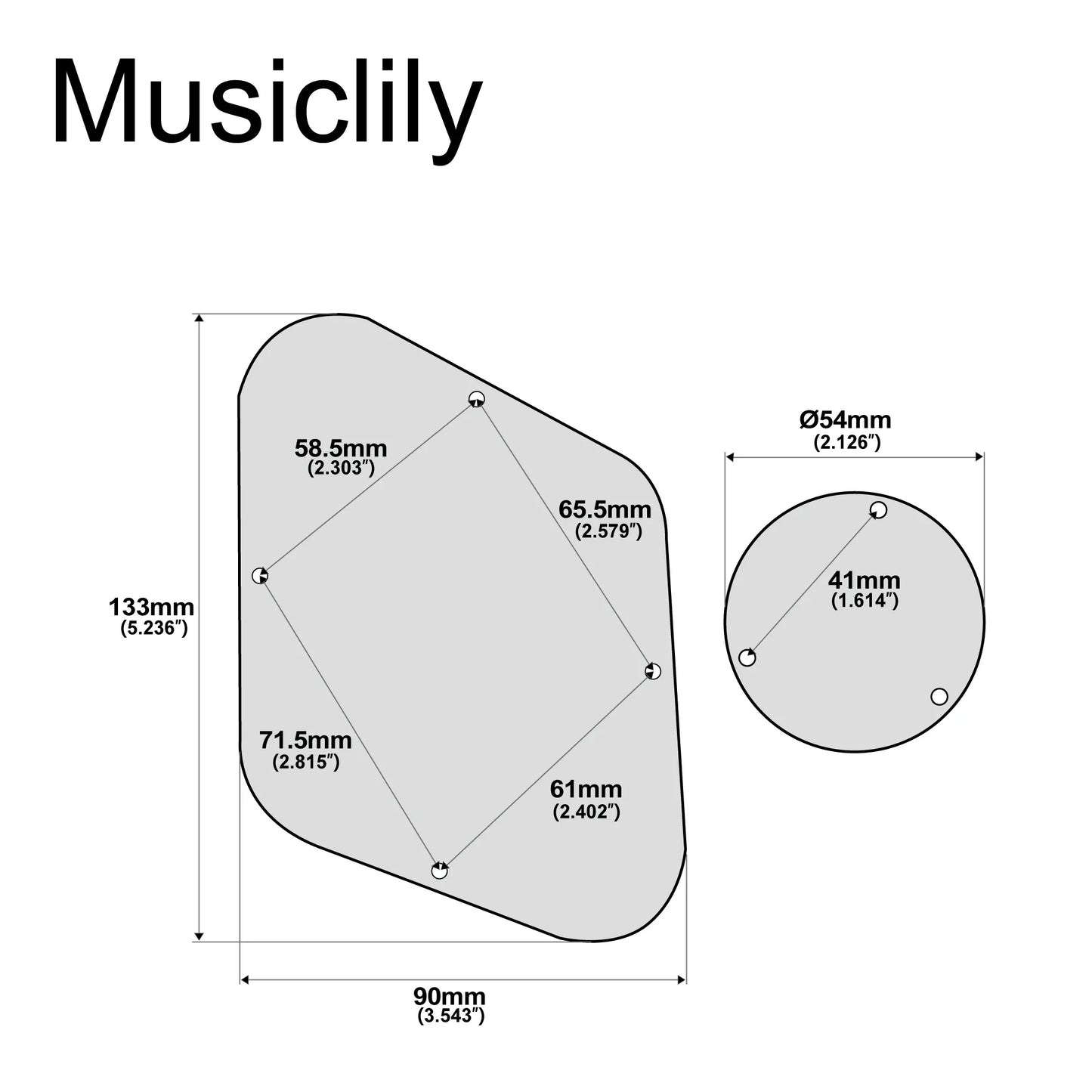 Musiclily-Plaque arrière de contrôle Pro LP, plaque de commutation, couvercle de cavité pour Epiphone LP standard, fabriqué en Chine