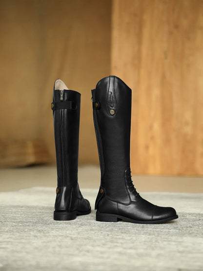 2025 Equestrian Boots Leather Equestrian Supplies Long Boots Riding Equipment Non-Slip Ultra Footwear Resistant Horse Rider Shoe
