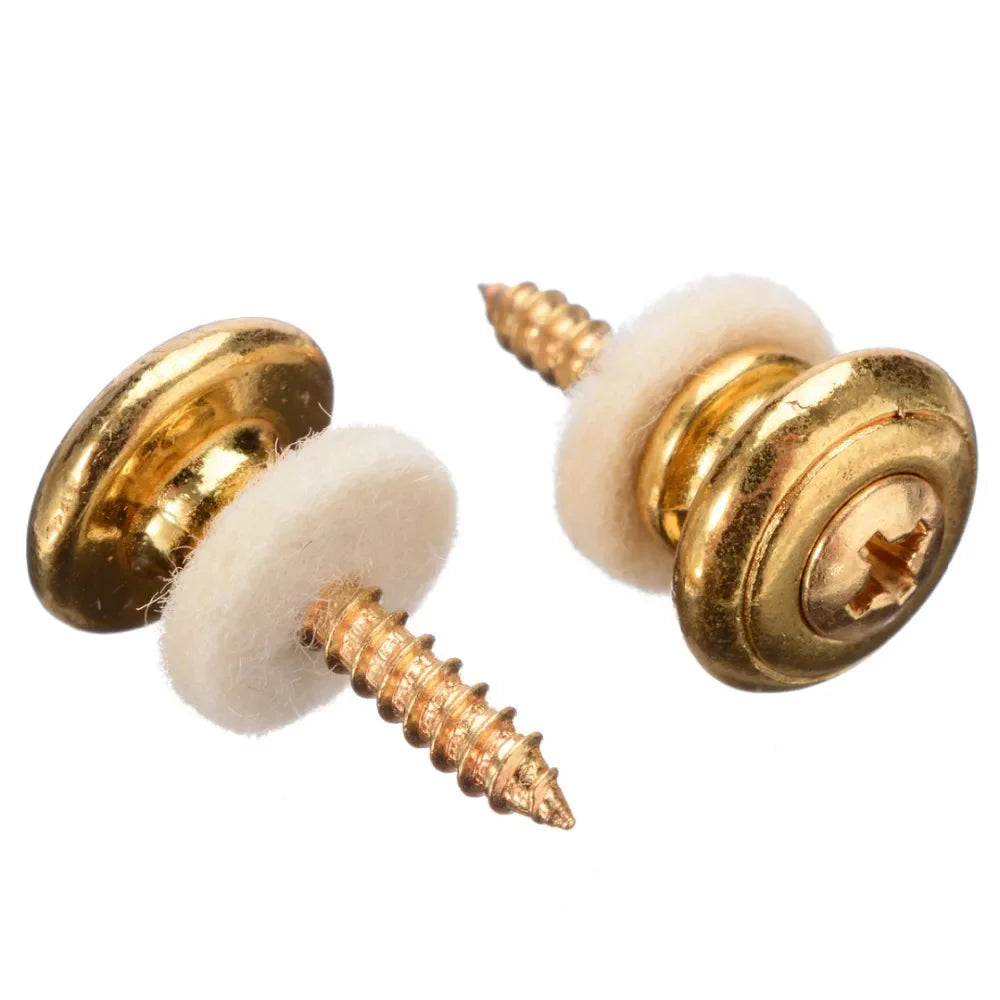 Serrures de sangle de guitare en cuivre chromé, 2 pièces, têtes de champignons, basse, broches, boutons de boucle de ceinture, argent/noir/argent, nouveau