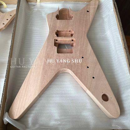 Kit Guitare Électrique DIY - Corps, Manche, Touche, Chevalet en Noyer sur Mesure - Fabriqué en Bois de Noyer - Livraison Gratuite