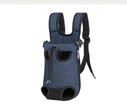Sac à dos pour animaux de compagnie pour petits chiens et chats, sac de transport pour les voyages en plein air, bretelles réglables mains libres, matériau en denim, porte-animaux