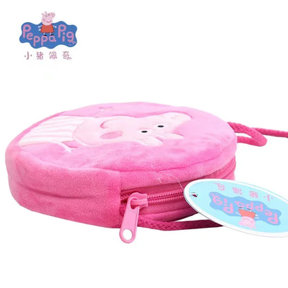 16cm Peppa Pig Kawaii Peluche Rembourrée Sac à Dos Arrondi Jouets George Maternelle Dessin Animé Sac à Bandoulière Porte-Monnaie Cadeau d'Anniversaire Fille