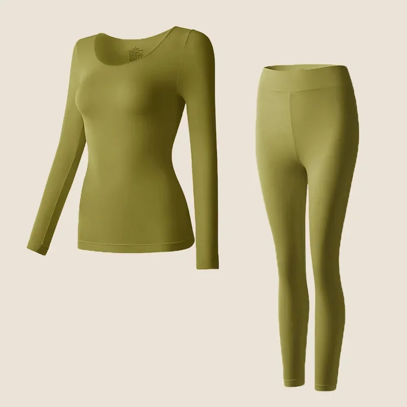 Seamless women's thermal underwear set women's first layer thermal top long johns 2-piece suit winter thermo clothing ladies slim