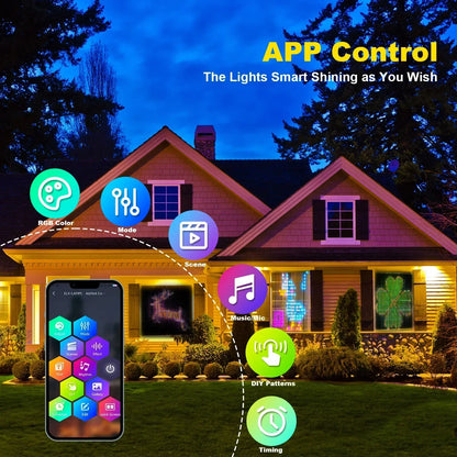 Rideau lumineux intelligent à 400led, application Bluetooth, guirlande lumineuse féerique RGB, bricolage, changement de musique, affichage pour fenêtre, décoration de chambre à coucher