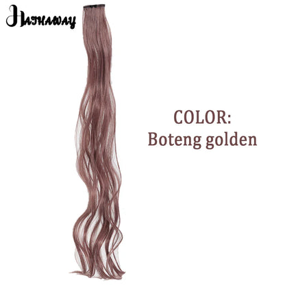 Extensions de cheveux bouclés de 22 pouces, postiche de couleur, mèche de cheveux arc-en-ciel à clipser, mèche de cheveux synthétiques bleus à clipser