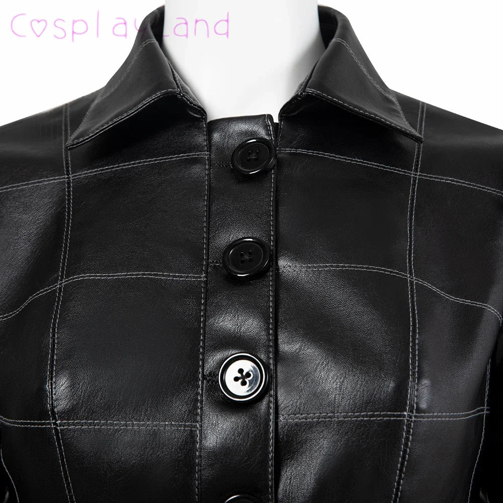 Cruella Costume Halloween Evil Queen Cosplay Outfit Black Fashion Lady Dresses Fancy Emma Formal Suit Jacket Skirt Gloves