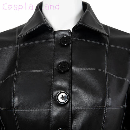 Cruella Costume Halloween Evil Queen Cosplay Outfit Black Fashion Lady Dresses Fancy Emma Formal Suit Jacket Skirt Gloves