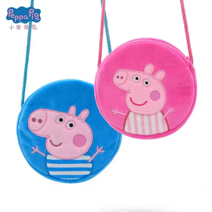 16cm Peppa Pig Kawaii Peluche Rembourrée Sac à Dos Arrondi Jouets George Maternelle Dessin Animé Sac à Bandoulière Porte-Monnaie Cadeau d'Anniversaire Fille
