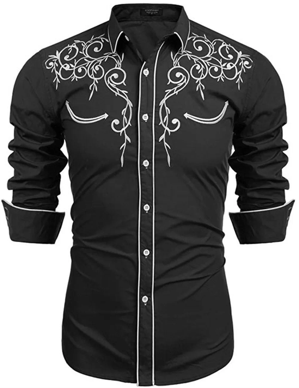 Chemise en denim western pour homme, confortable et douce, à manches longues, idéale pour le quotidien, avec boutons tendance