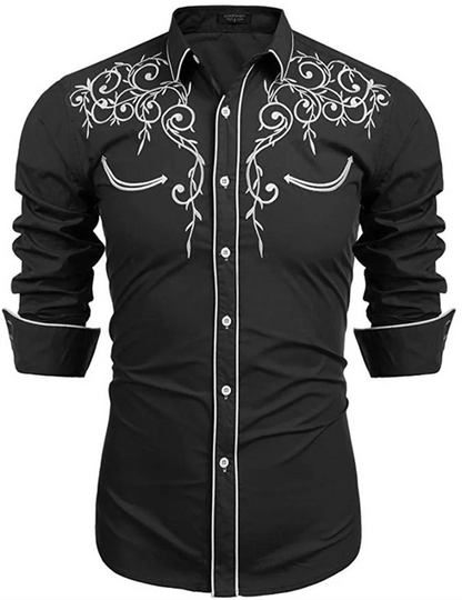 Chemise en denim western pour homme, confortable et douce, à manches longues, idéale pour le quotidien, avec boutons tendance