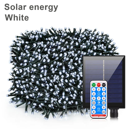 Energy Saving LED Outdoor Garden String Lights 10M 20M 30M 50M 100M Solar/EU/US Plug Charging LED Christmas Lawn Luminous Lamp