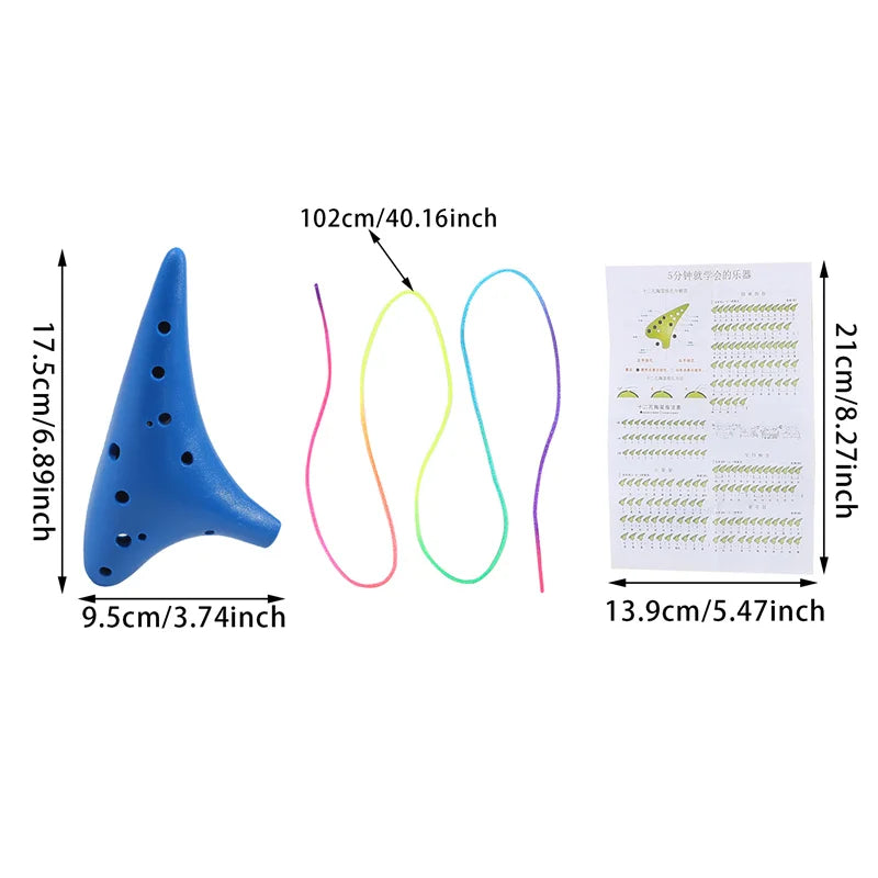 Ocarina Alto C Tuning en résine plastique pour adultes et enfants, flûte multicolore, 12 trous, nouveau